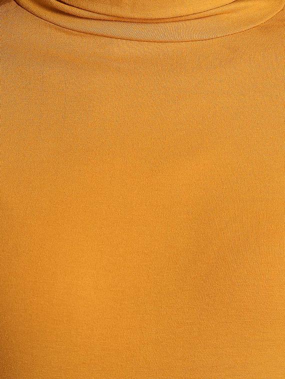 mustard yellow solid turtle neck tee - 15921965 - Zoom Image - 5