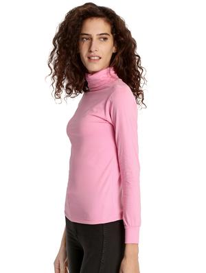 pink solid turtle neck tee - 15921967 - Standard Image - 2