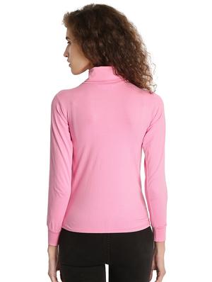 pink solid turtle neck tee - 15921967 - Standard Image - 3