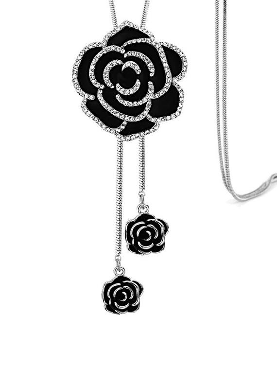 silver metal long necklace - 15921984 - Zoom Image - 1