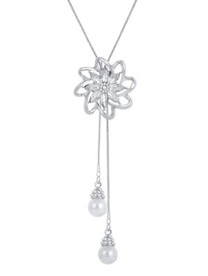 silver metal long necklace - 15922000 - Standard Image - 2