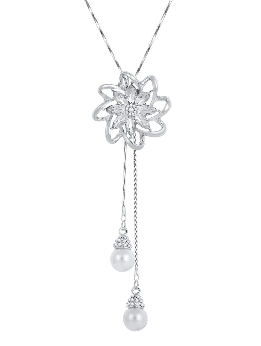 silver metal long necklace - 15922000 - Zoom Image - 2