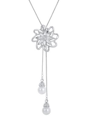 pink metal long necklace - 15922053 - Standard Image - 2