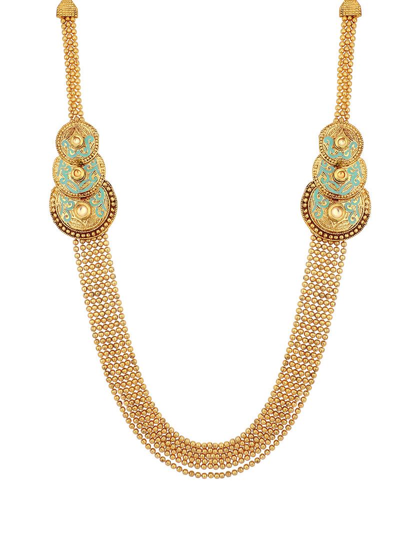 gold metal long necklace - 15922314 - Zoom Image - 2