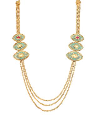gold metal long necklace - 15922319 - Standard Image - 2