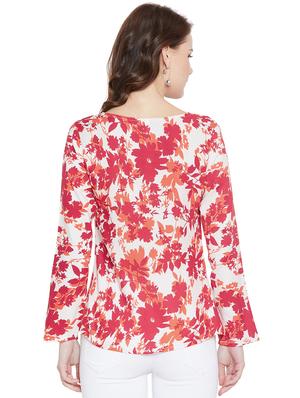 tassel tie neck floral top - 15922335 - Standard Image - 3