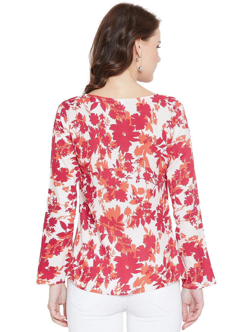 tassel tie neck floral top - 15922335 - Zoom Image - 3