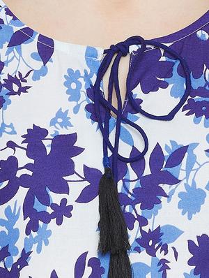 tassel tie neck floral top - 15922336 - Standard Image - 5