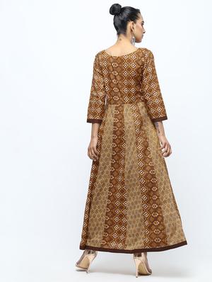 anarkali printed kurta with tassels - 15922550 - Standard Image - 4