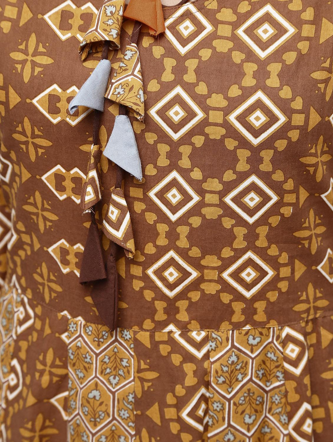 anarkali printed kurta with tassels - 15922550 - Zoom Image - 6