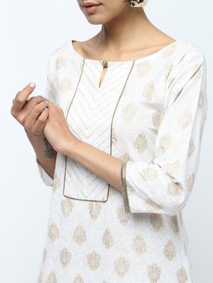 foil printed kurta with sharara set - 15922562 - Standard Image - 5
