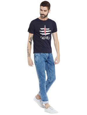 black cotton chest print t-shirt - 15922883 - Standard Image - 4