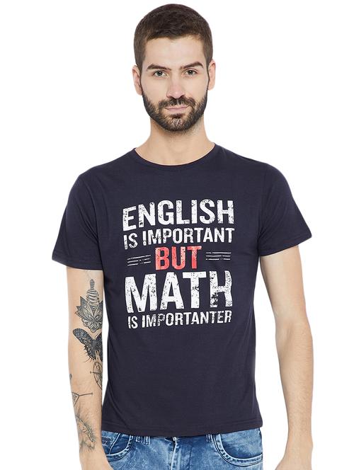 blue cotton chest print t-shirt - 15922884 - Standard Image - 1