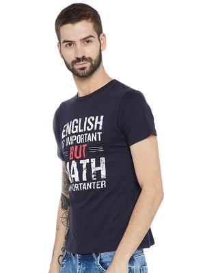 blue cotton chest print t-shirt - 15922884 - Standard Image - 2