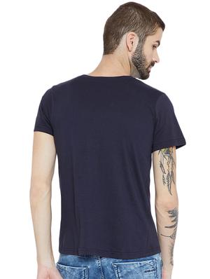 blue cotton chest print t-shirt - 15922884 - Standard Image - 3