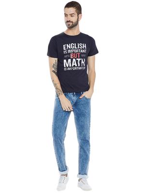 blue cotton chest print t-shirt - 15922884 - Standard Image - 4