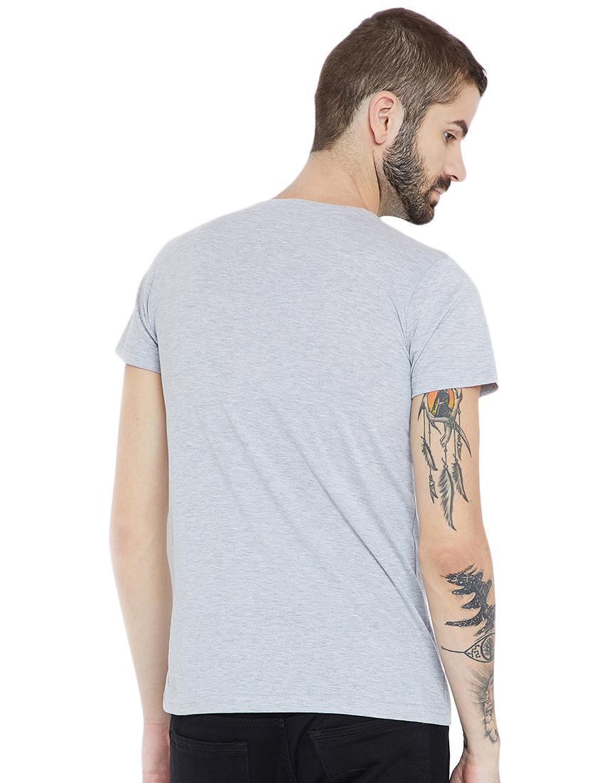 grey cotton chest print t-shirt - 15922887 - Zoom Image - 3