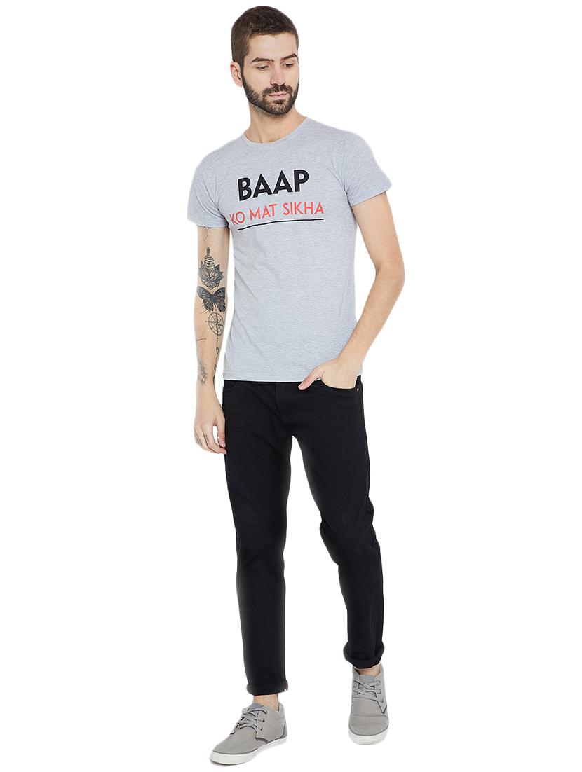 grey cotton chest print t-shirt - 15922887 - Zoom Image - 4
