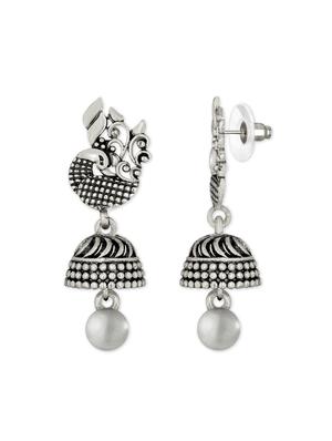 silver metal jhumka earring - 15922934 - Standard Image - 2