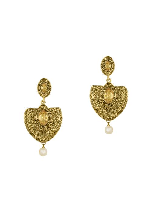gold metal drop earring - 15922938 - Standard Image - 1