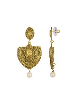 gold metal drop earring - 15922938 - Standard Image - 2