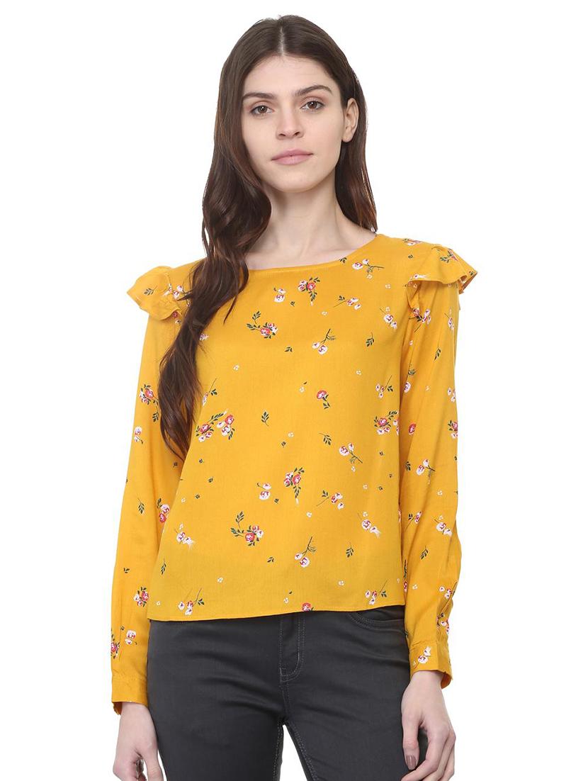 ruffle detail floral top - 15922986 - Zoom Image - 1