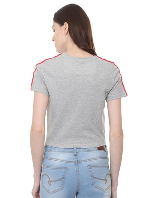 tape detail knot hem crop top - 15922989 - Standard Image - 2