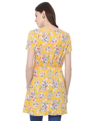 tie front floral tunic - 15922991 - Standard Image - 2