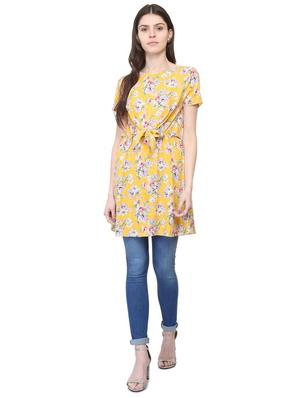 tie front floral tunic - 15922991 - Standard Image - 3