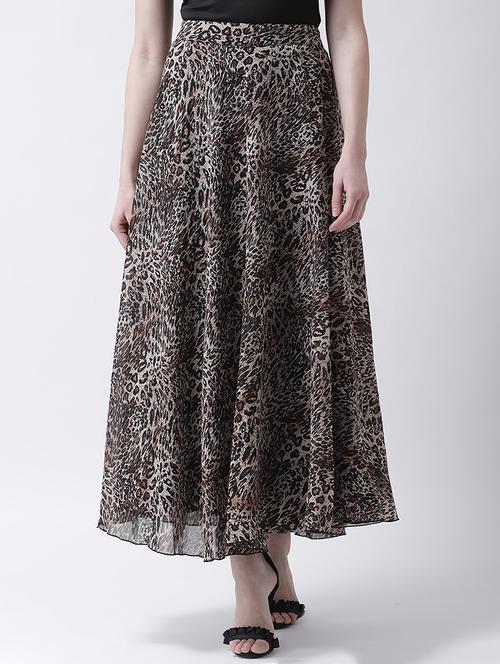 Animal printed flared skirt - 15922994 - Standard Image - 1