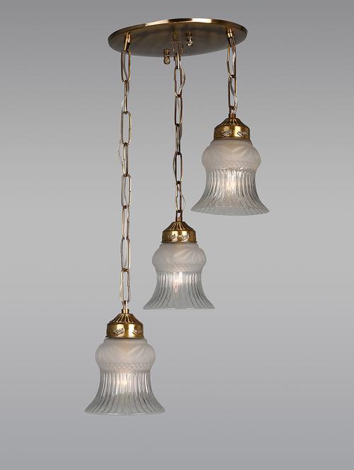 fos lighting usha antique brass triple hanging lights - 15923340 - Very Small Image - 1
