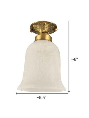 fos lighting small semi flush brass ceiling light - 15923367 - Standard Image - 3