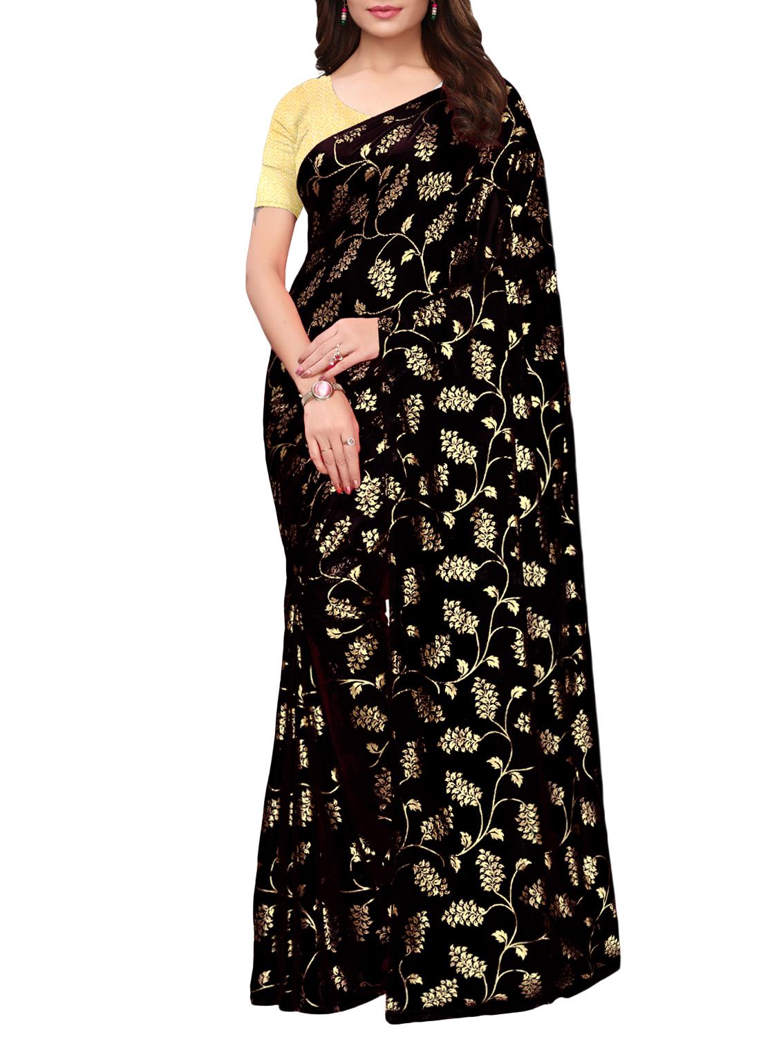 floral printed saree with blouse - 15923438 - Zoom Image - 1