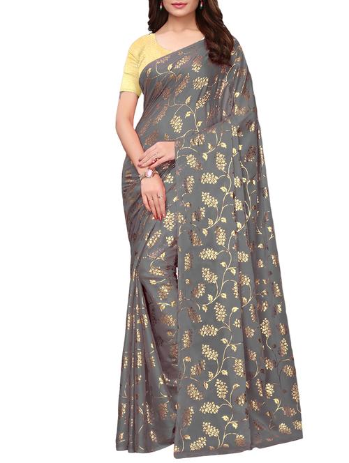 floral printed saree with blouse - 15923439 - Standard Image - 1