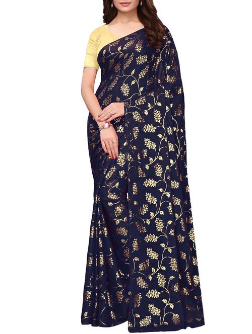 floral printed saree with blouse - 15923440 - Standard Image - 1