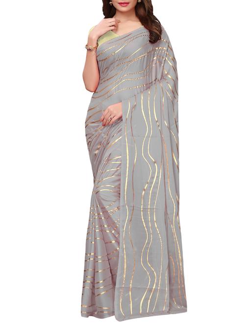 geometric printed saree with blouse - 15923446 - Standard Image - 1