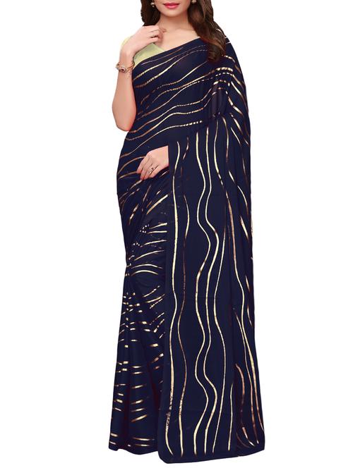 geometric printed saree with blouse - 15923447 - Standard Image - 1
