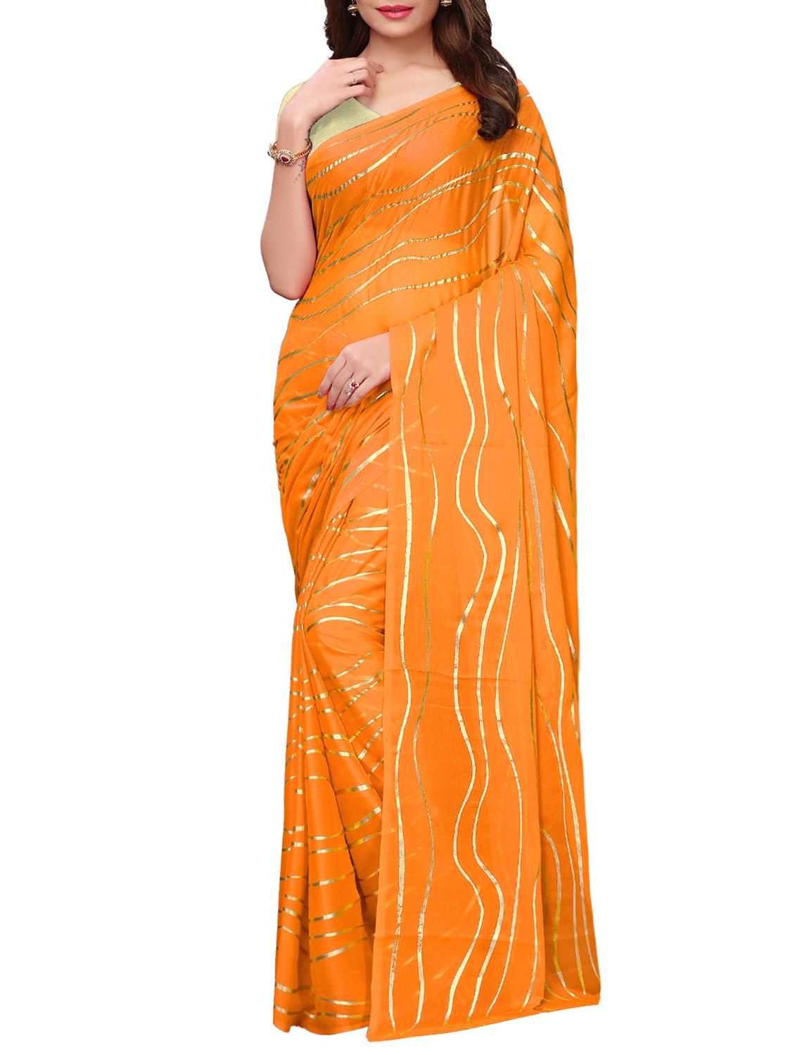 geometric printed saree with blouse - 15923452 - Zoom Image - 1
