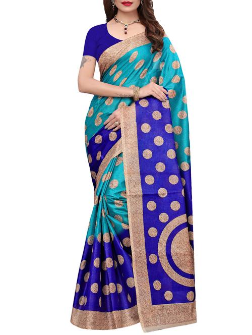 polka dot printed saree with blouse - 15923453 - Standard Image - 1