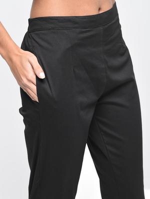 button detail flat front trousers - 15923486 - Standard Image - 5