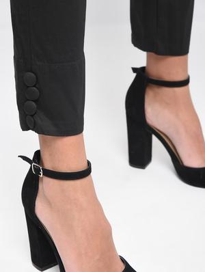 button detail flat front trousers - 15923486 - Standard Image - 7