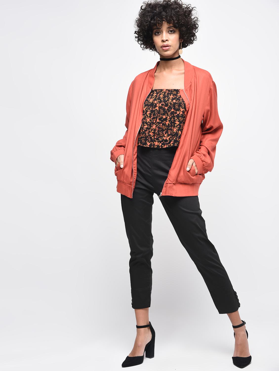 button detail flat front trousers - 15923486 - Zoom Image - 2