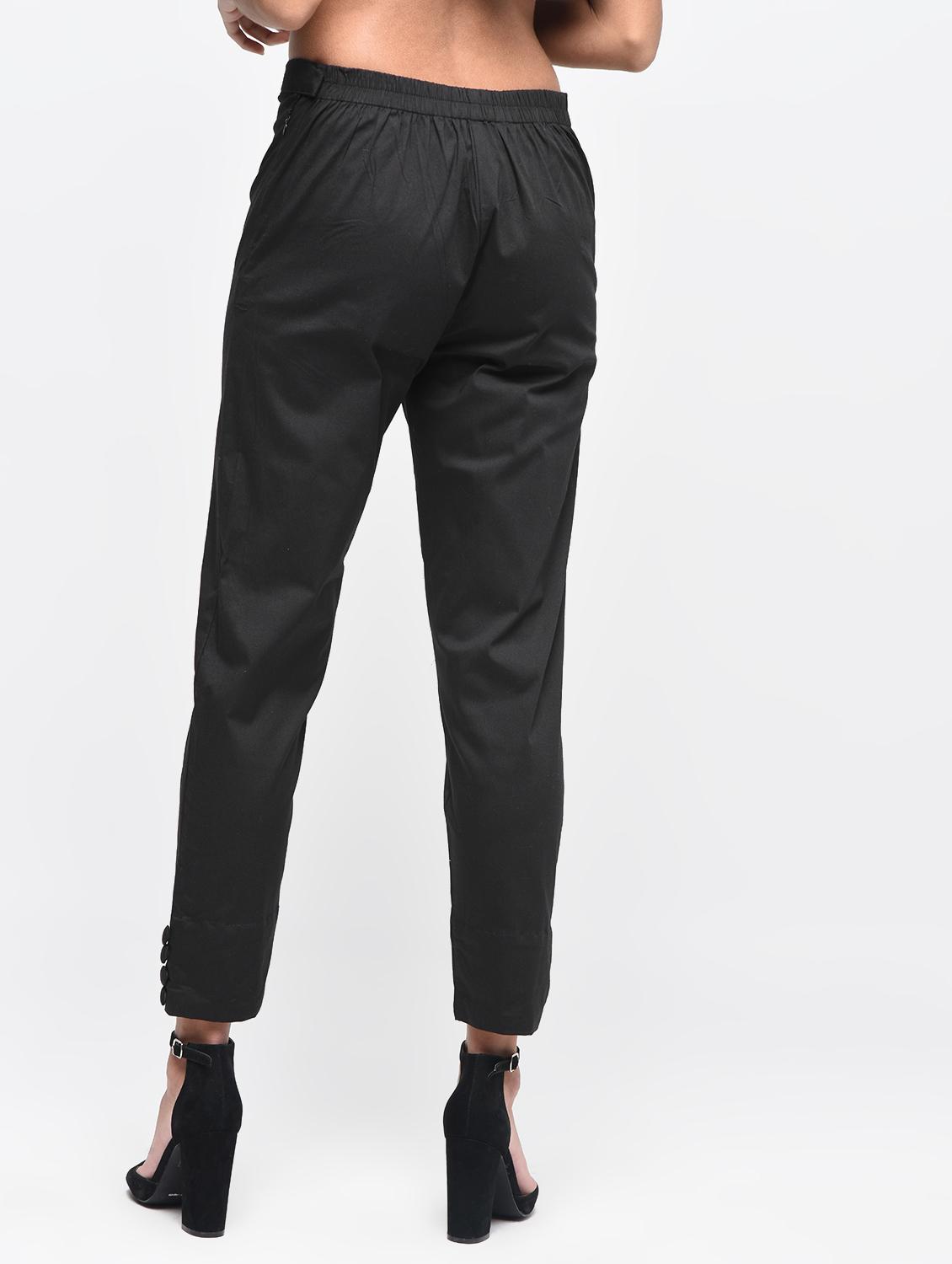 button detail flat front trousers - 15923486 - Zoom Image - 4