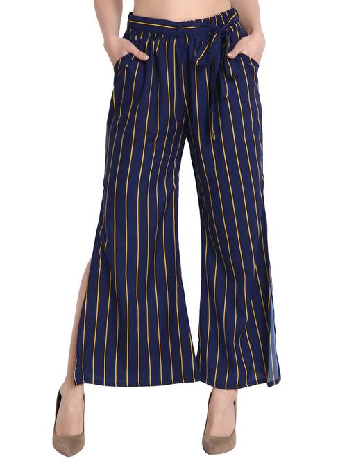 side slit striped palazzo - 15923493 - Standard Image - 1