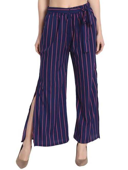 side slit striped palazzo - 15923494 - Standard Image - 1