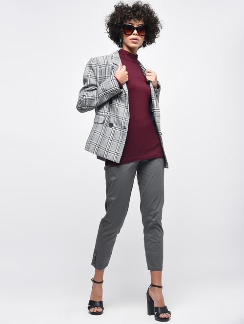 button detail flat front trousers - 15923498 - Standard Image - 1