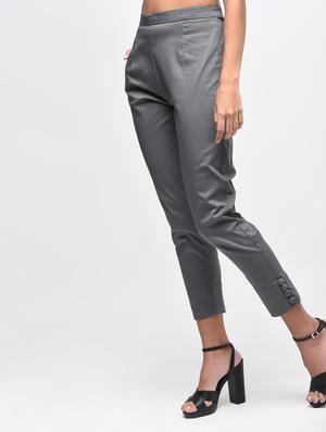 button detail flat front trousers - 15923498 - Standard Image - 3