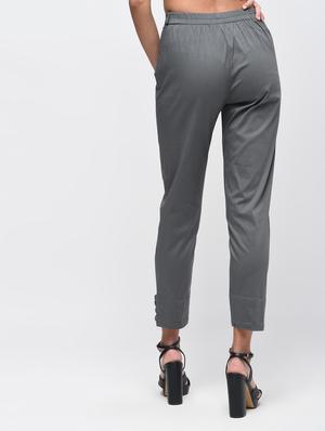 button detail flat front trousers - 15923498 - Standard Image - 4