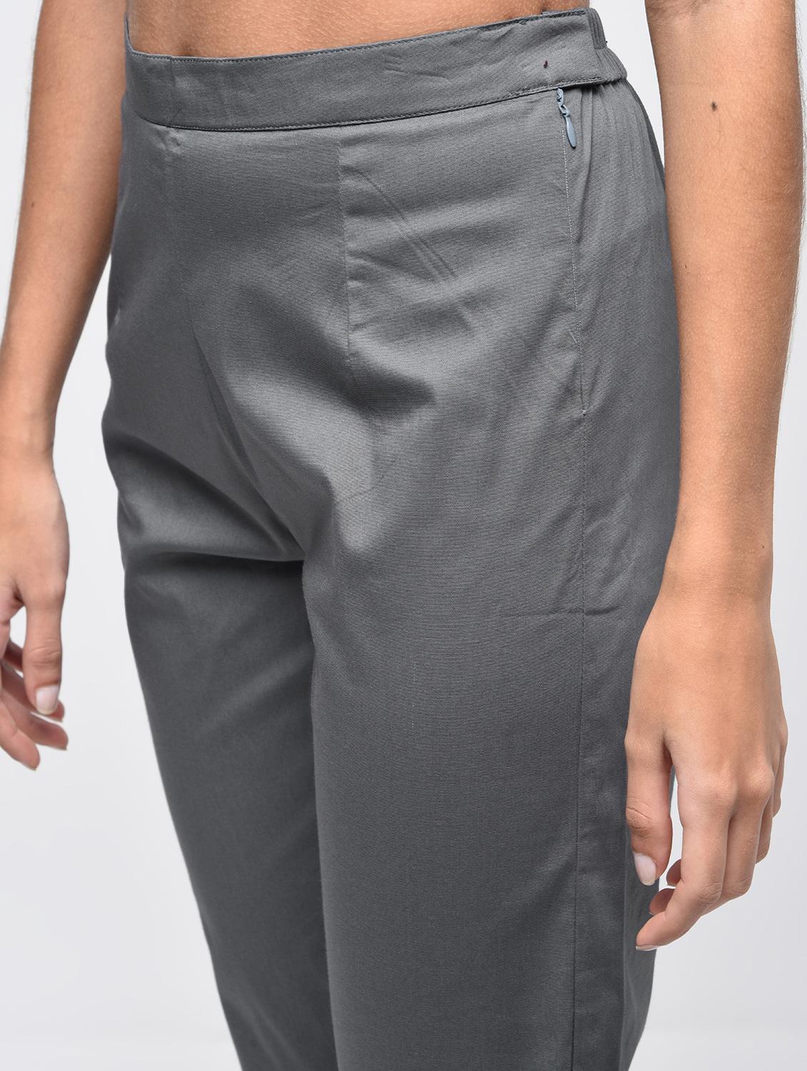 button detail flat front trousers - 15923498 - Zoom Image - 5