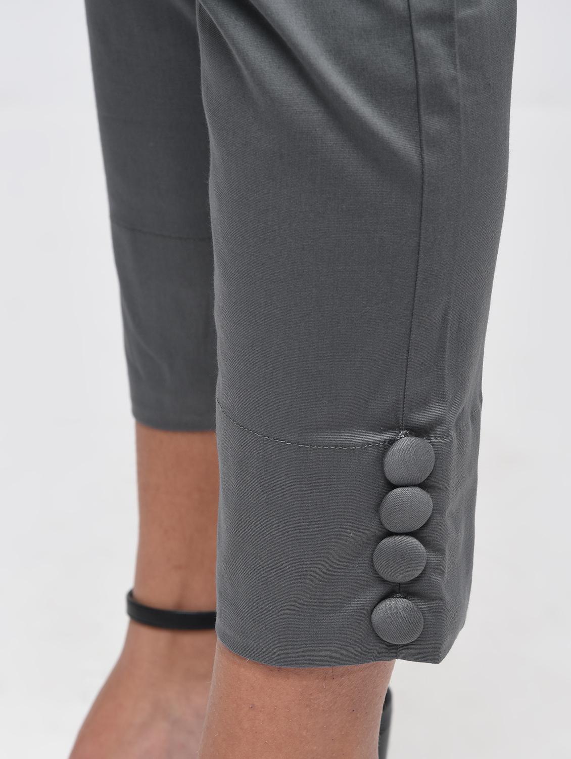 button detail flat front trousers - 15923498 - Zoom Image - 6